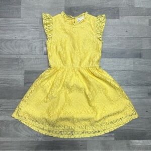 Jenna & Jessie Girls Yellow Lace Dress 5